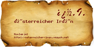 Österreicher Irén névjegykártya